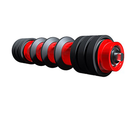 Return rollers with rubber rings