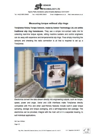 Measuring torque without slip rings