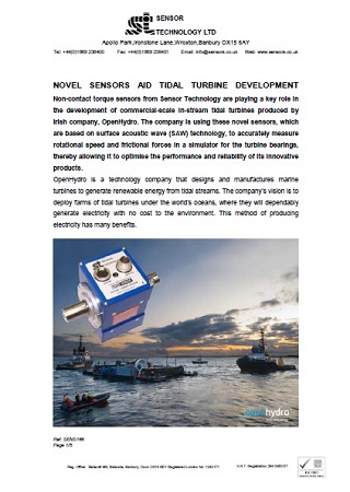 Novel Sensors Aid Tidal Turbine Development