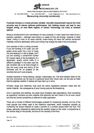 Measuring viscosity wirelessly
