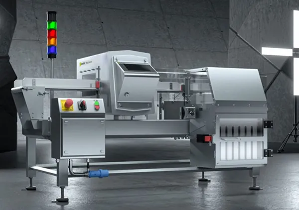 Metal detection systems with integrated conveyor belt