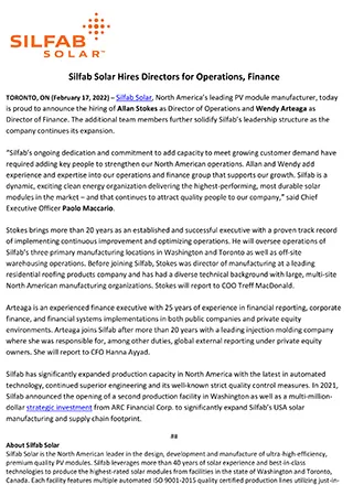 NR_Silfab Solar hires two directors Final