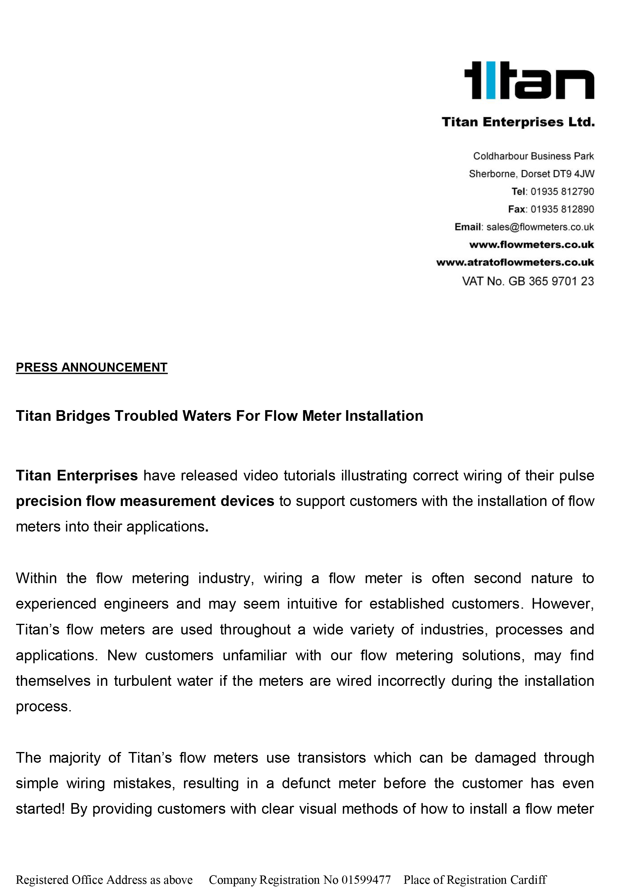 Titan Bridges Troubled Waters For Flow Meter Installation