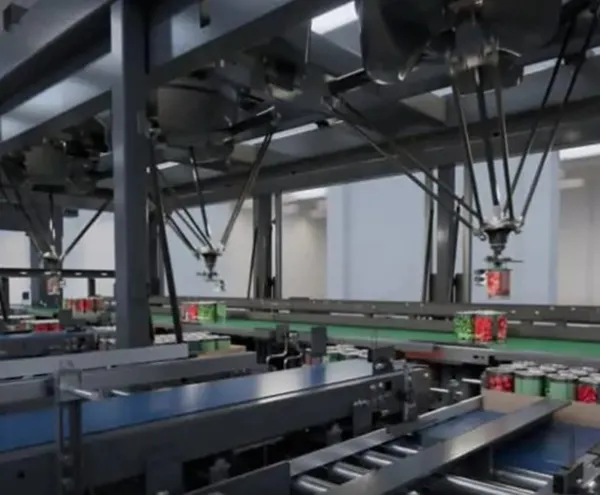 Pick and place with articulated arm or delta robot