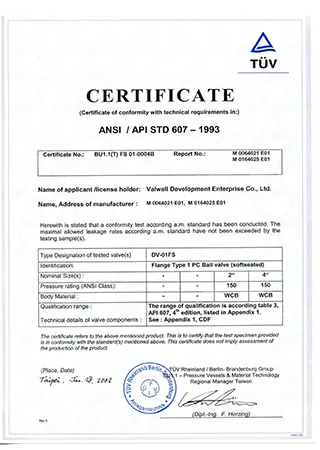 API 607 fire safe approved 1PC-1