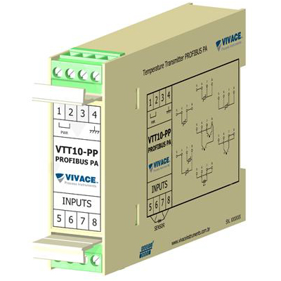 Temperature Transmitter and 4-20 mA Converter Profibus-PA VTT10-PP