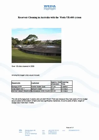 Reservoir Cleaning in Australia with the Weda VR-600 system