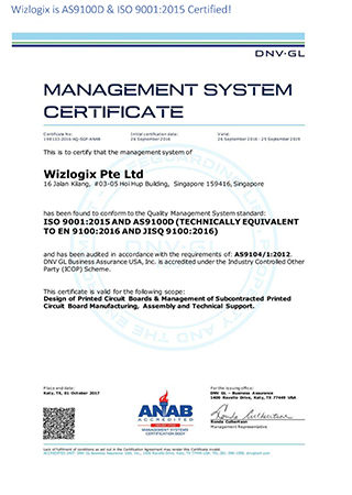 Wizlogix AS 9100D & ISO 90012015 Certified