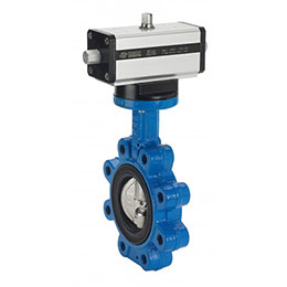 lugged butterfly valve and da pneumatic actuator