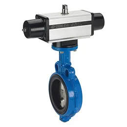 wafer butterfly valve and sr pneumatic actuator